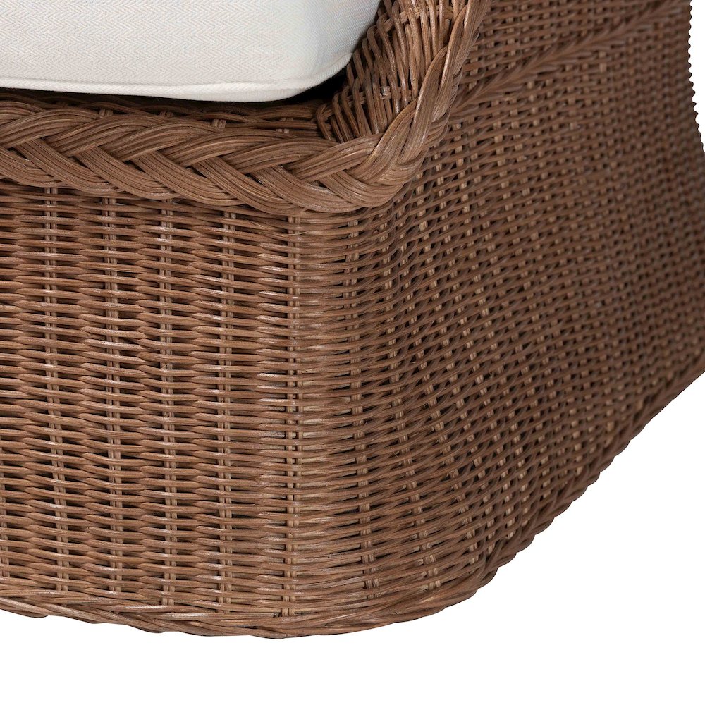 Derris Bohemian Peanut Brown Braided Rattan 2-Piece Arm Chair Set. Picture 7