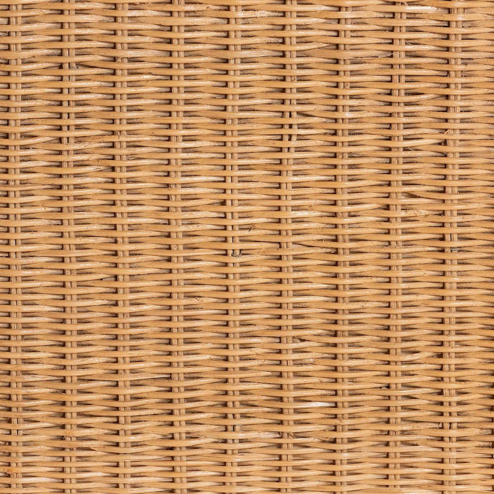 Palm Scallop Natural Rattan Ottoman. Picture 6