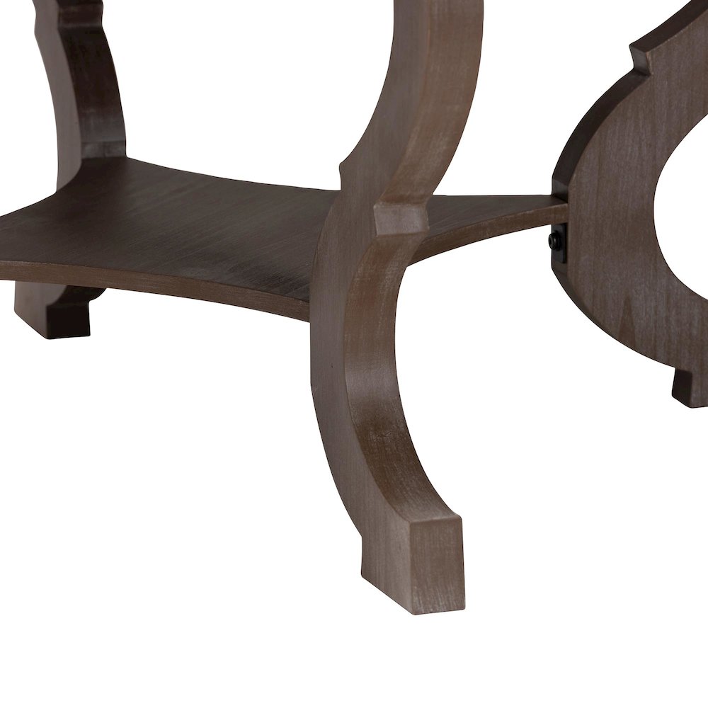 Madrona French Country Antique Brown Wood Coffee Table. Picture 4