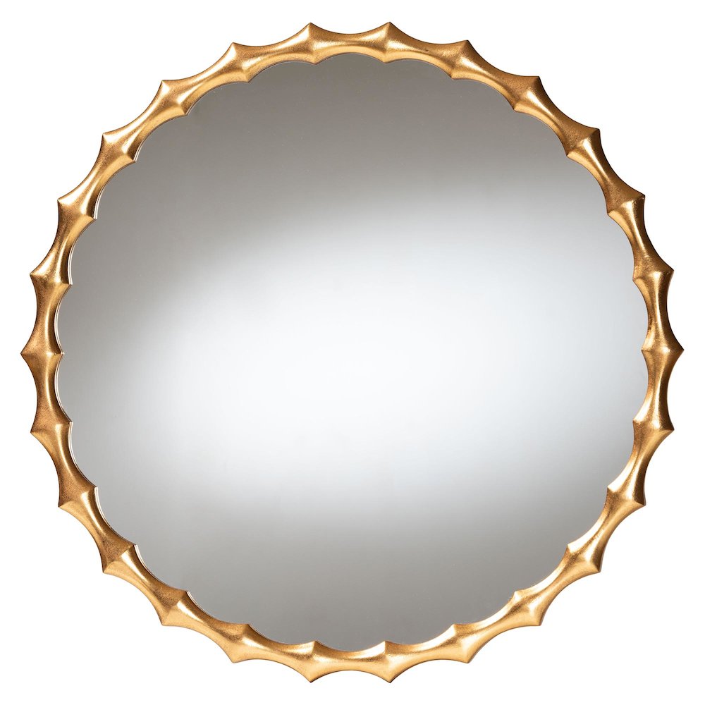 Everette Antique Goldleaf Bamboo-Border Accent Wall Mirror. Picture 1