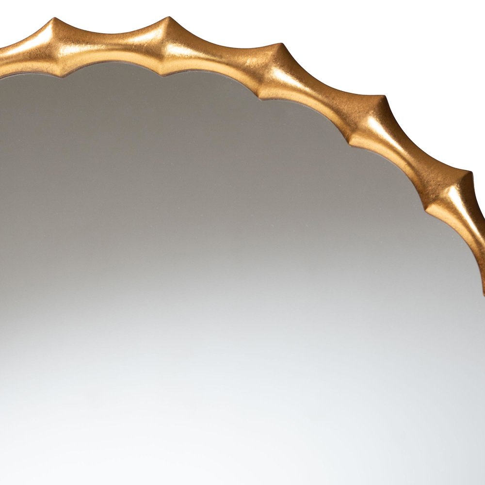Everette Antique Goldleaf Bamboo-Border Accent Wall Mirror. Picture 2