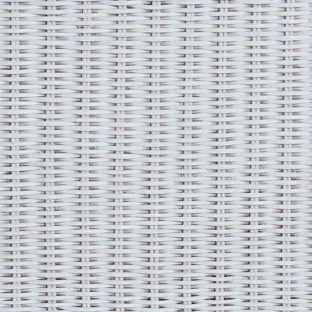 Palm Bohemian White Scallop Rattan Console Table. Picture 7