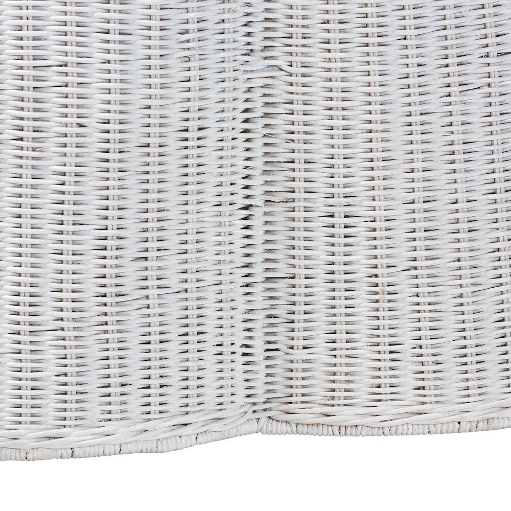 Palm Scalloped Natural Rattan Coffee Table. Picture 2