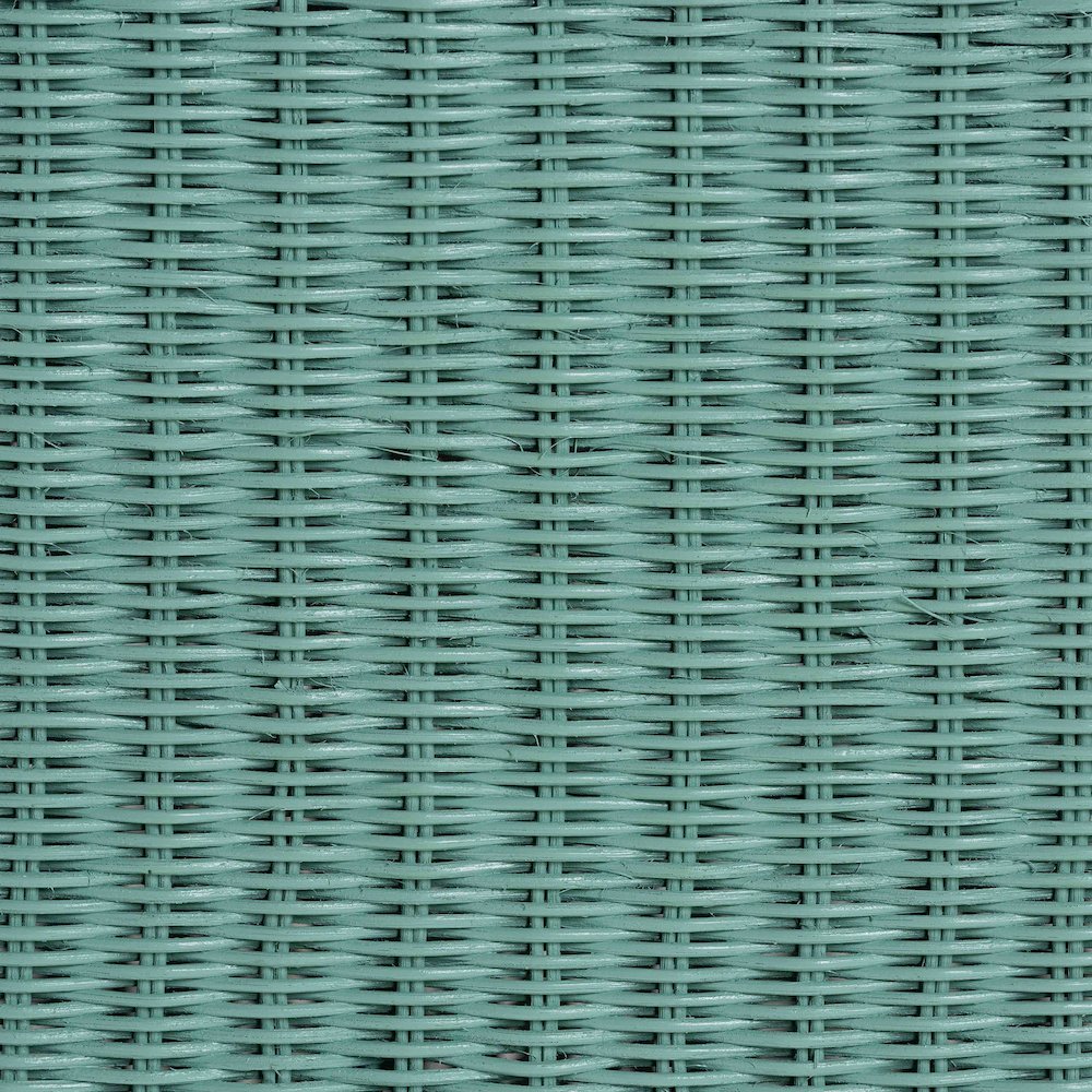 Palm Bohemian Seafoam Green Scallop Rattan Console Table. Picture 7