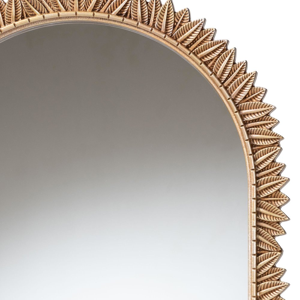 Baxton Studio Caitlin Antique Gold Finished Wood Arch Accent Wall Mirror. Picture 2