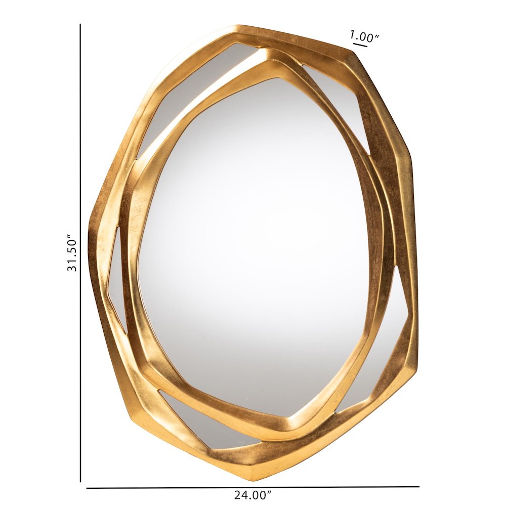 Halen Antique Goldleaf Accent Wall Mirror. Picture 4