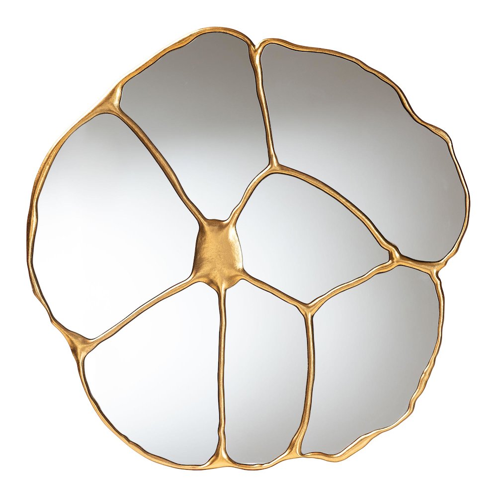 Novia Antique Goldleaf Flower Accent Wall Mirror. Picture 1