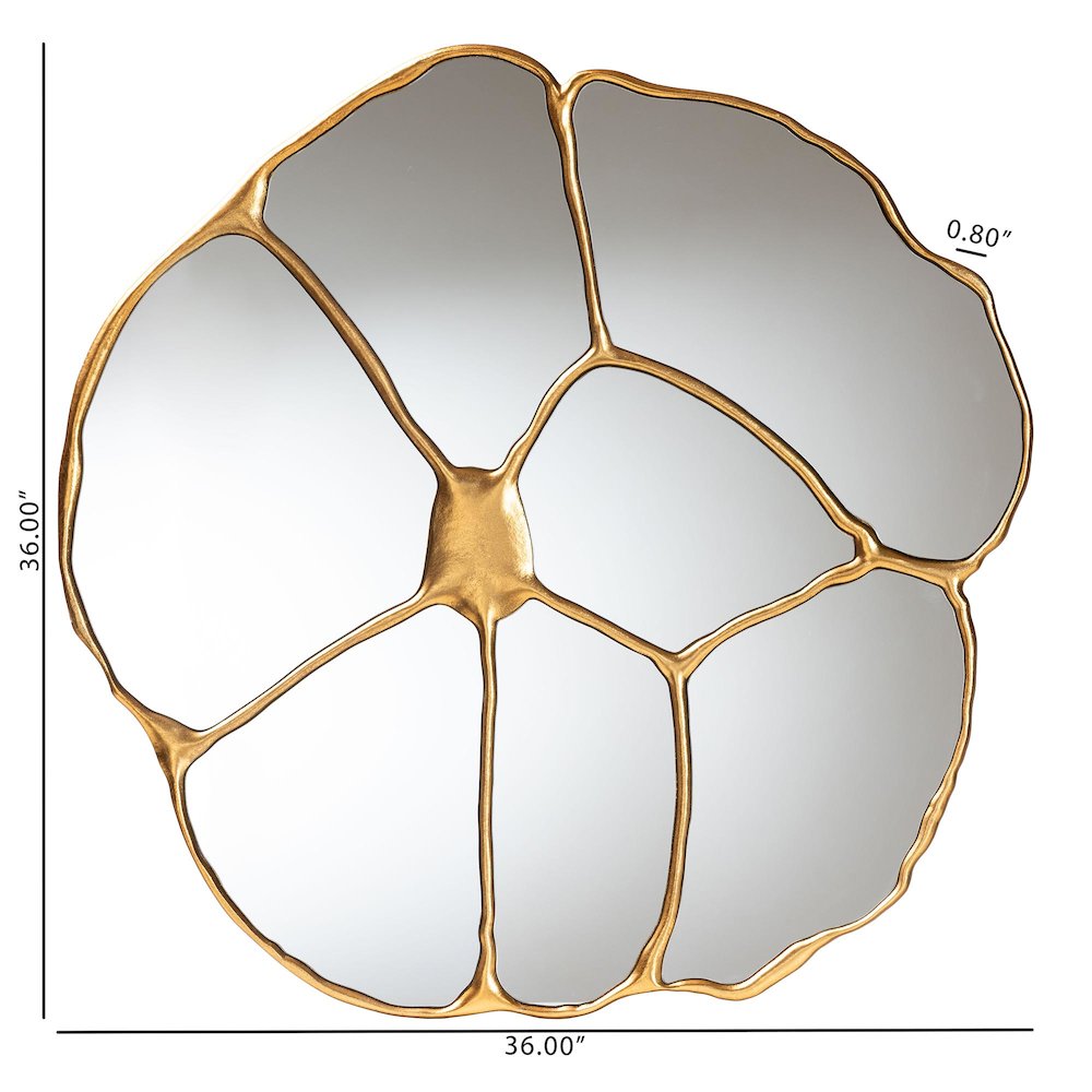 Novia Antique Goldleaf Flower Accent Wall Mirror. Picture 4