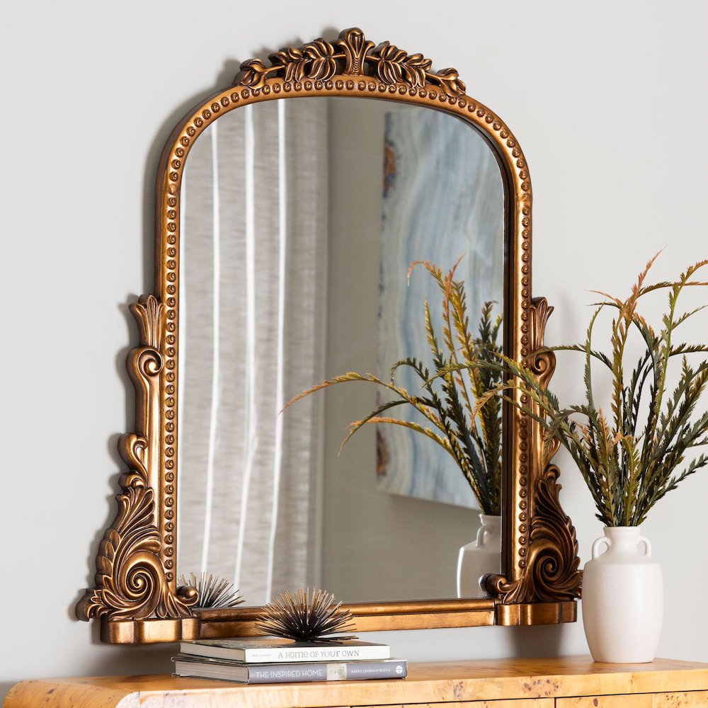 Whitby Baroque Antique Goldleaf Accent Mirror. Picture 3