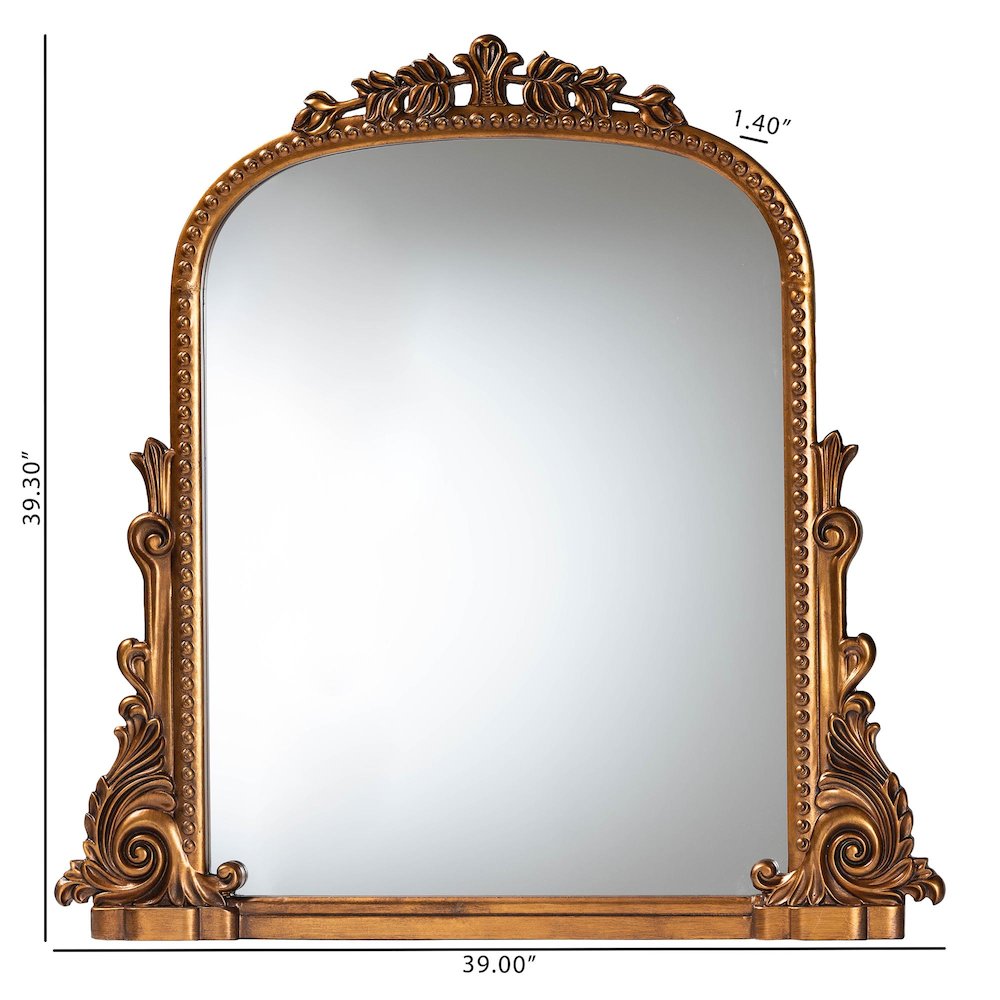 Whitby Baroque Antique Goldleaf Accent Mirror. Picture 4