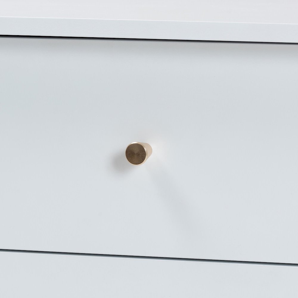 Lucera Mid-Century White 2-Drawer Bobbin Nightstand. Picture 5