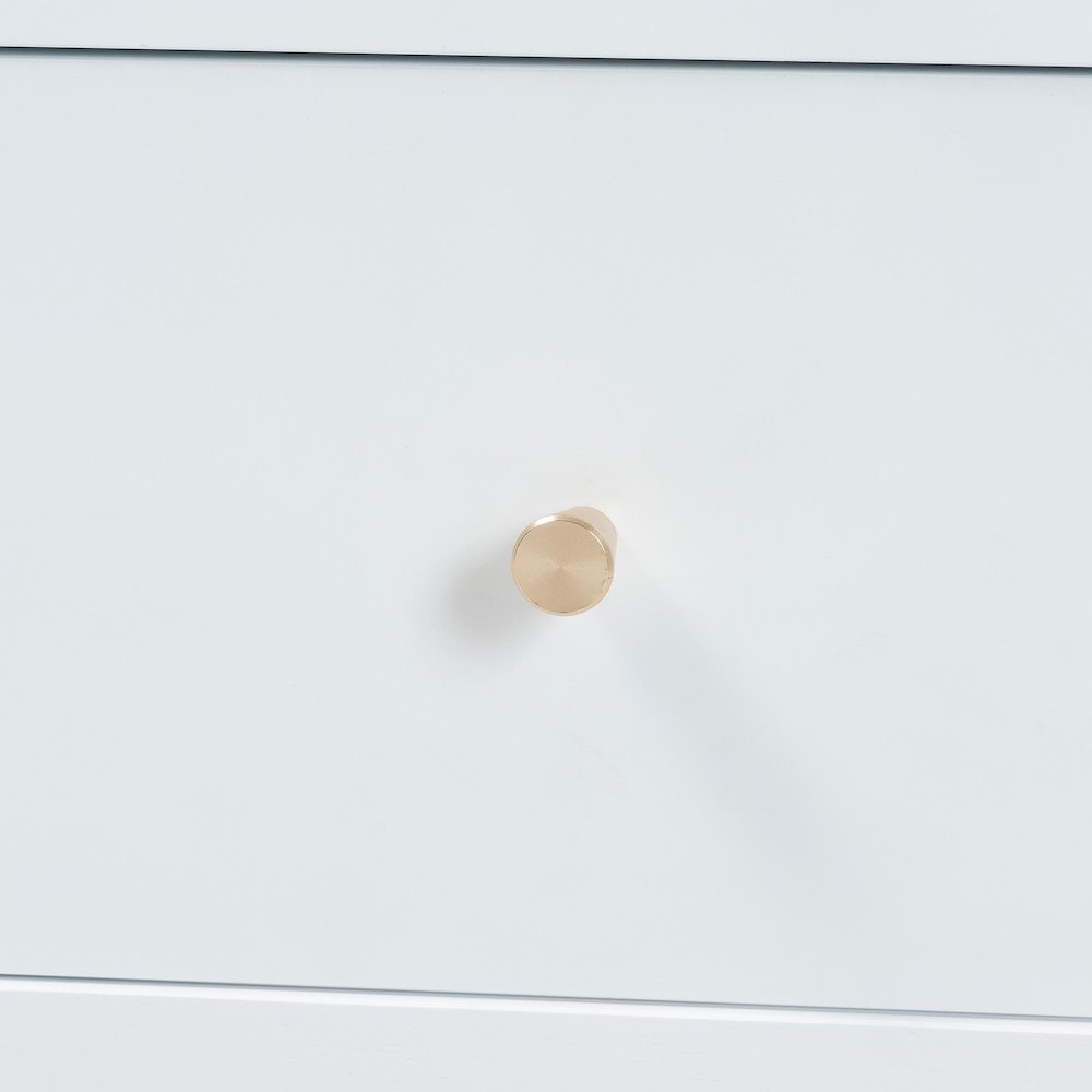 Lucera Mid-Century White Bobbin Wood 6-Drawer Dresser. Picture 6