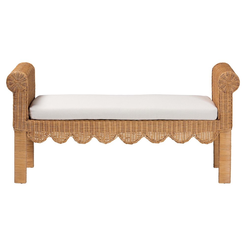 Reiko Handwoven Natural Rattan Bench. Picture 2