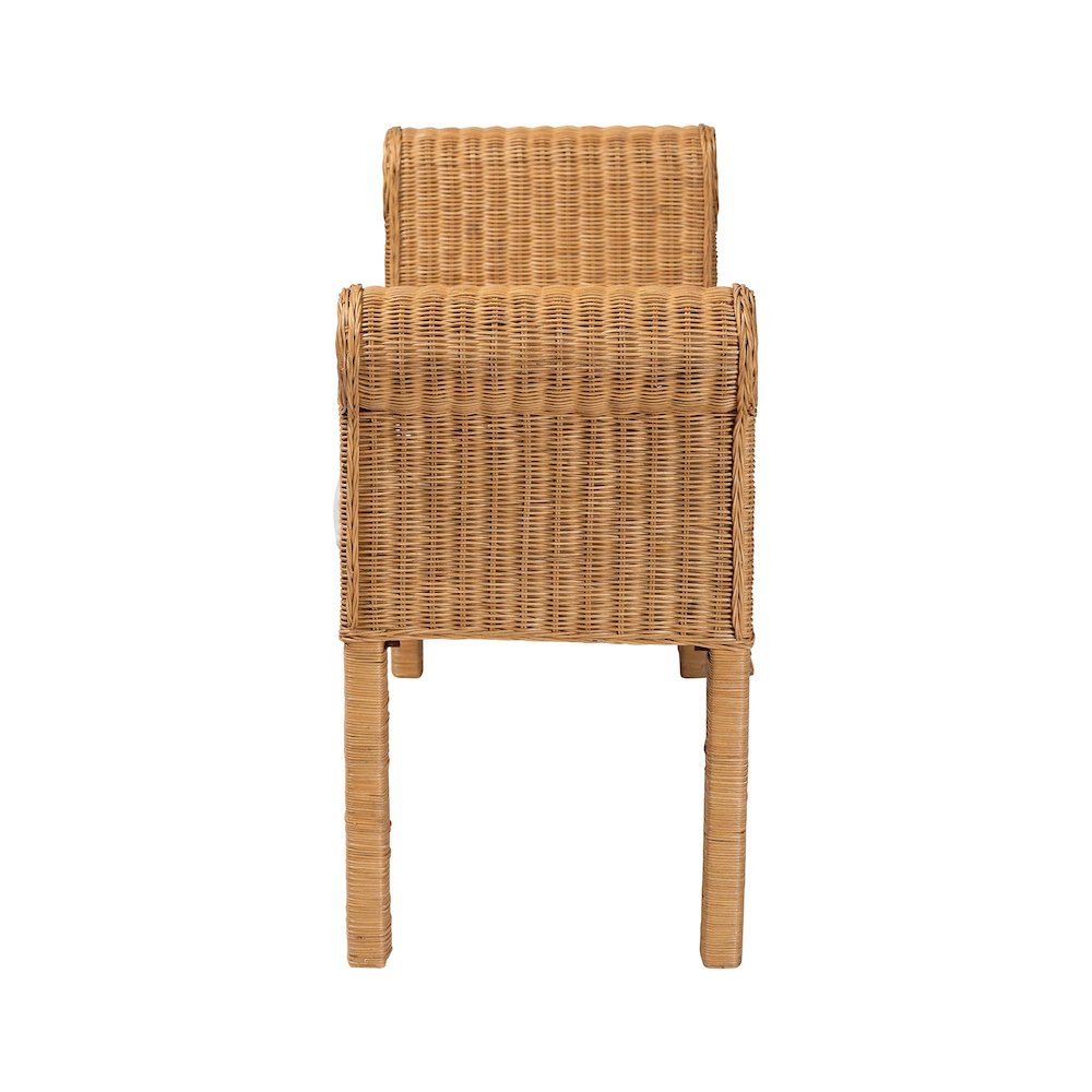 Reiko Handwoven Natural Rattan Bench. Picture 3