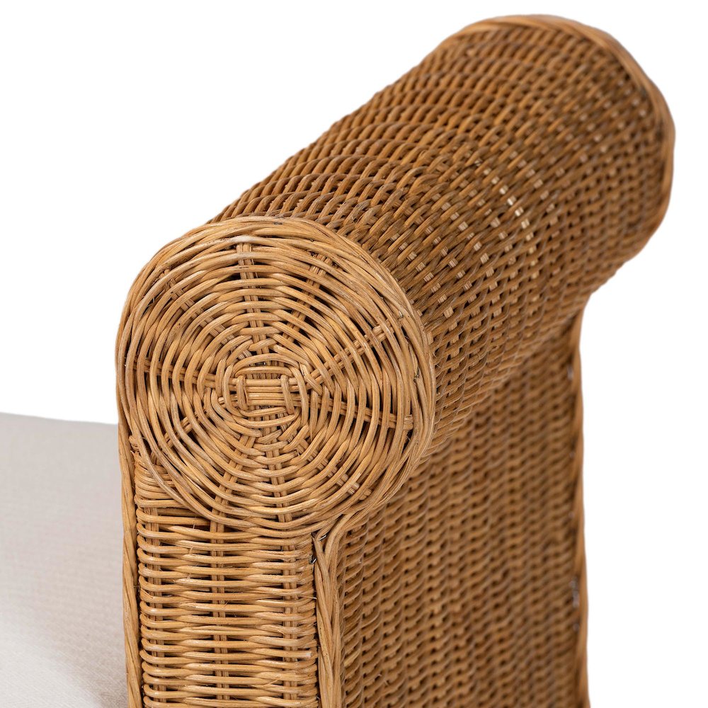 Reiko Handwoven Natural Rattan Bench. Picture 4