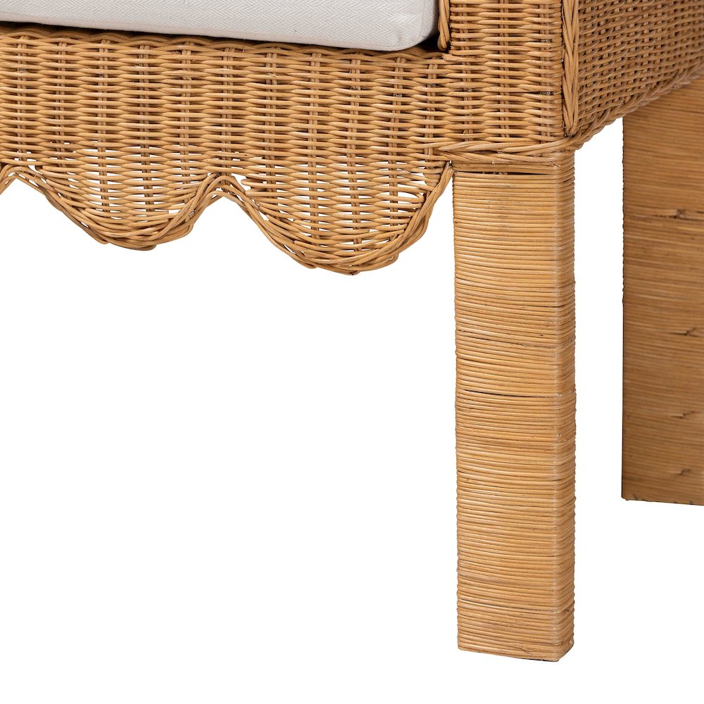 Reiko Handwoven Natural Rattan Bench. Picture 5
