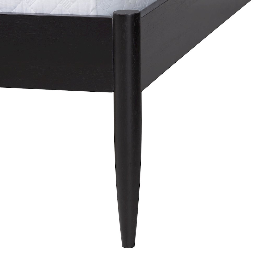 Shirin Mid-Century Beige Fabric and Black Wood Queen 5-Piece Bedroom Set. Picture 10