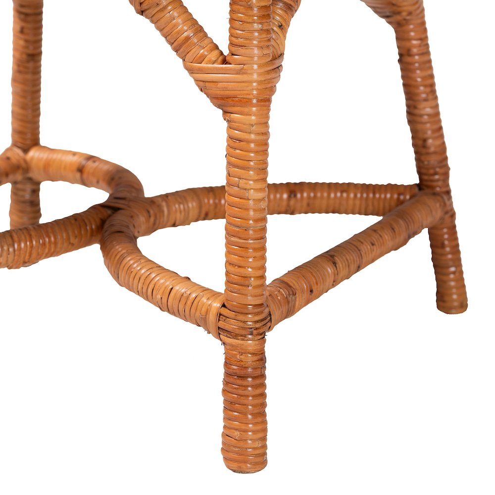 5-Piece Dining Set -Round Wicker Table,Pedestal Base, 4 Side Chairs, Light Honey. Picture 6