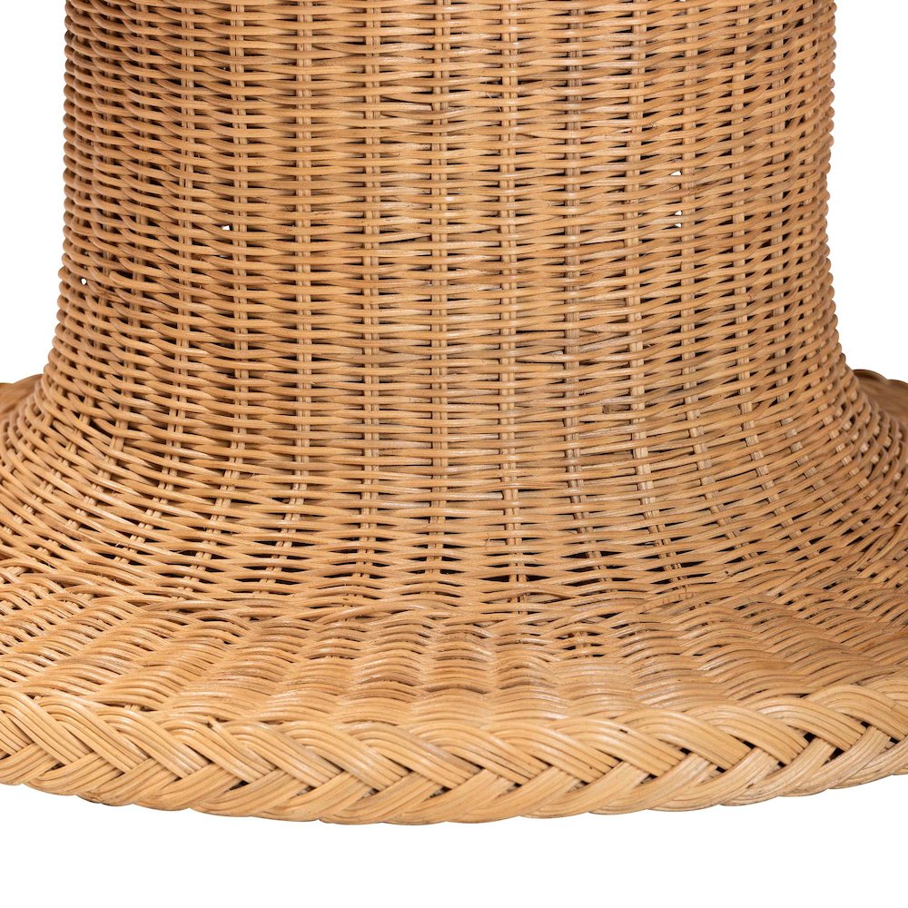 Farrow Bohemian Braided Light Honey Rattan Dining Table. Picture 3