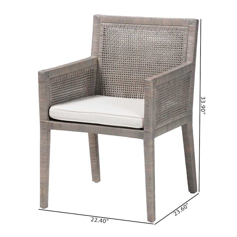 Karis Natural Rattan Dining Armchair. Picture 9