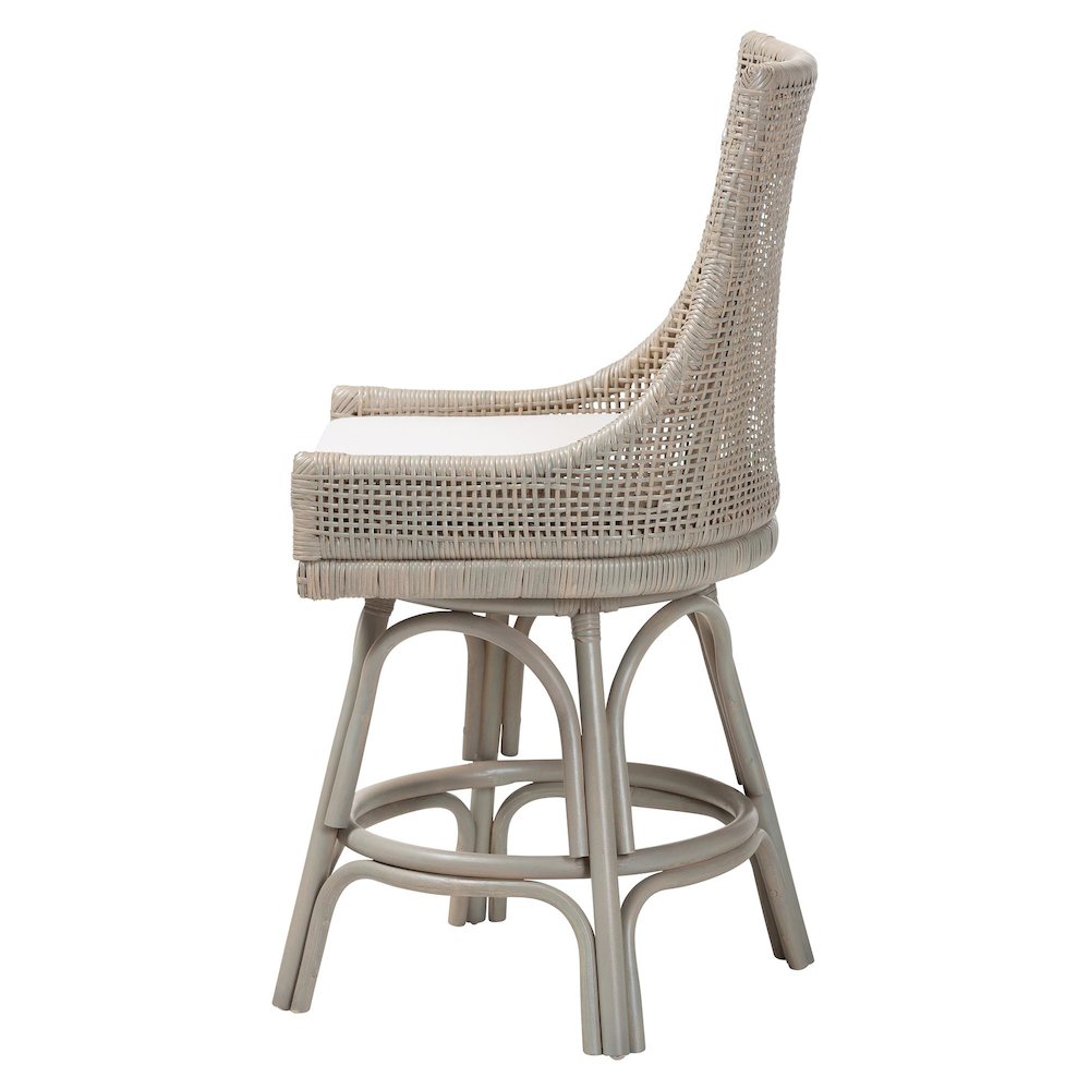 Bella Swivel Rattan Counter Stool. Picture 1