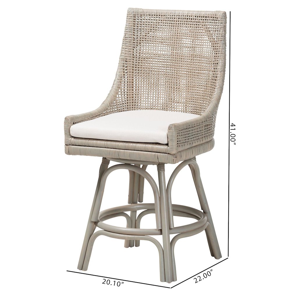 Bella Swivel Rattan Counter Stool. Picture 8