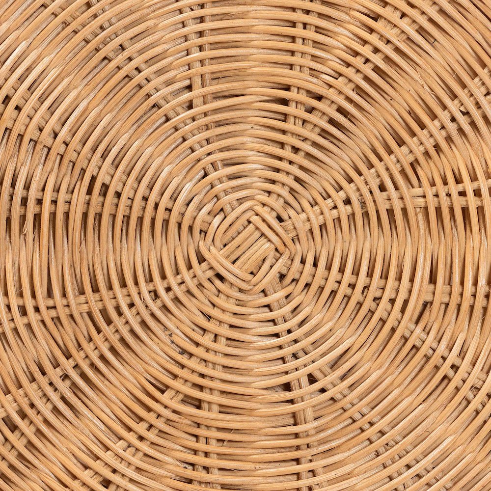 Caroline Round Natural Rattan End Table - Handwoven Wicker Drum Shape. Picture 5