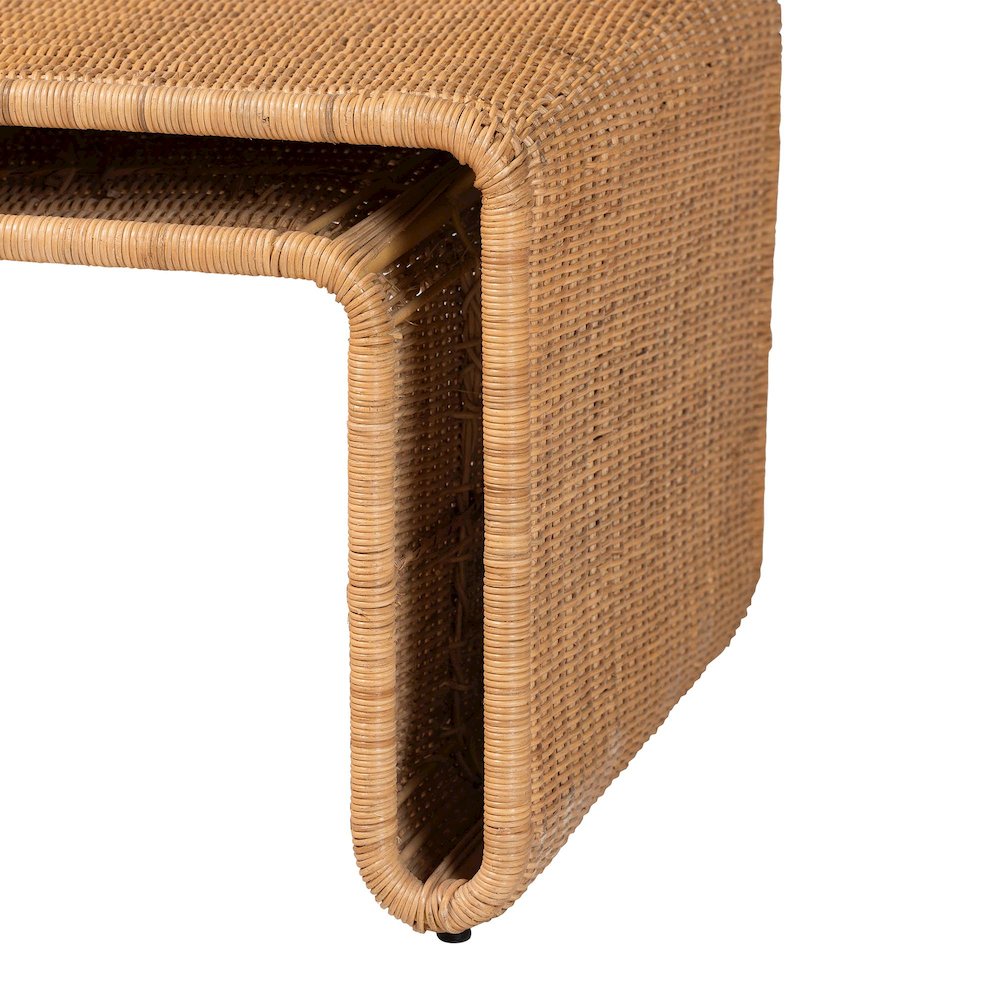 Nevada Bohemian Light Honey Rattan Coffee Table. Picture 5