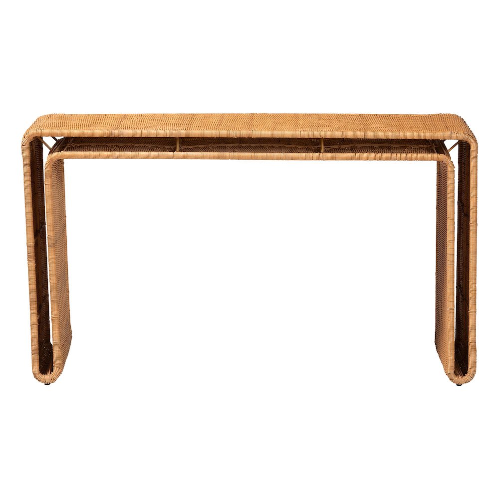Nevada Bohemian Light Honey Rattan Console Table. Picture 2