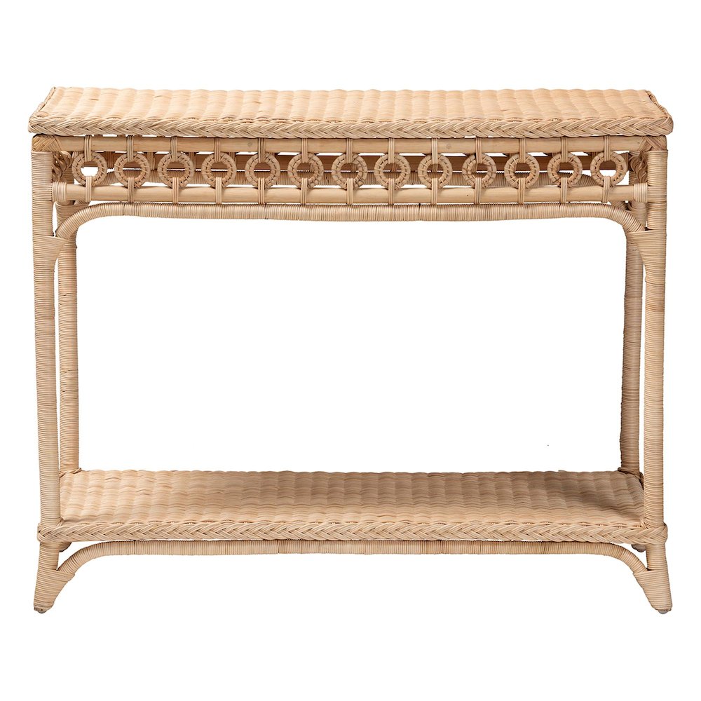 Oxford Braided Natural Rattan Console Table. Picture 2