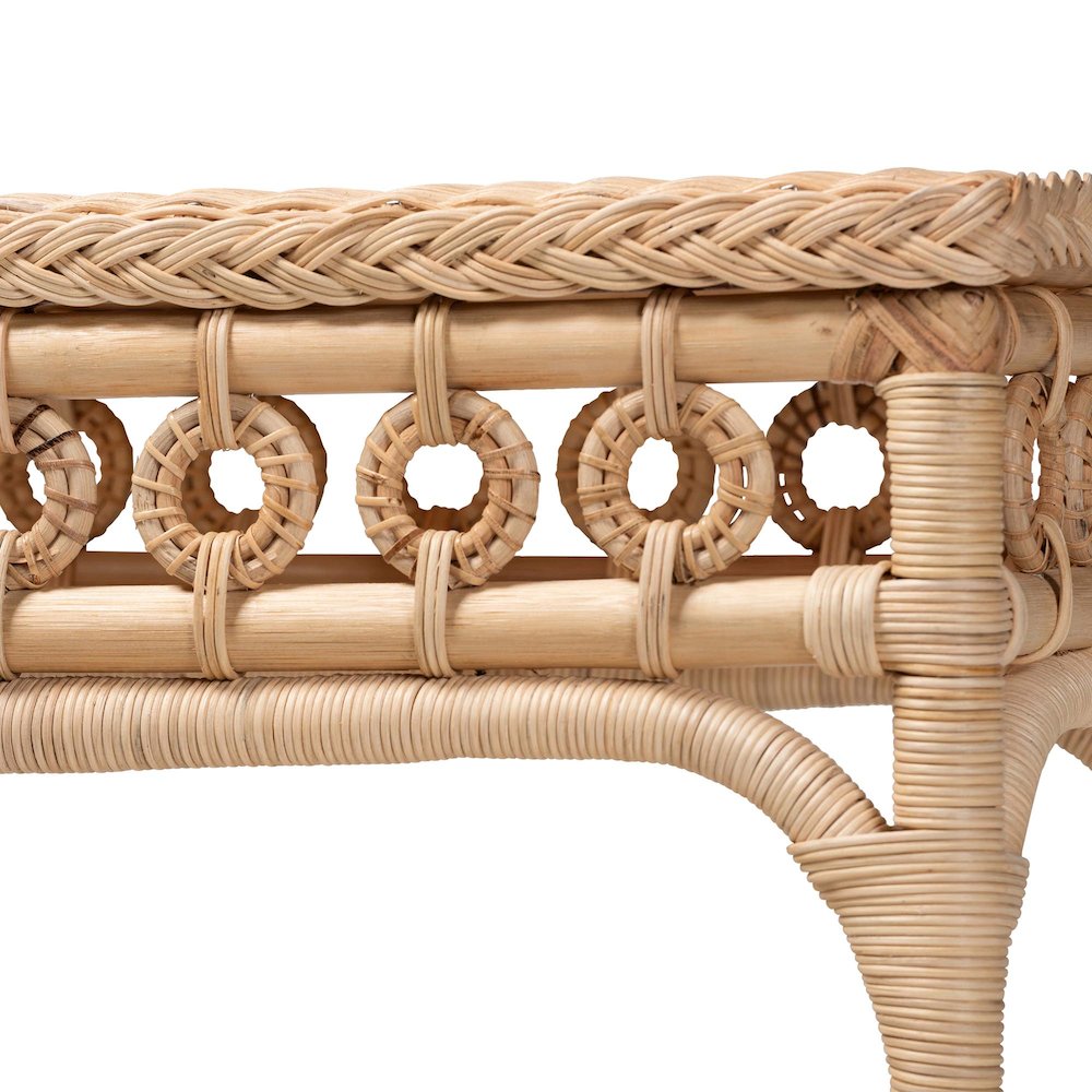 Oxford Braided Natural Rattan Console Table. Picture 4