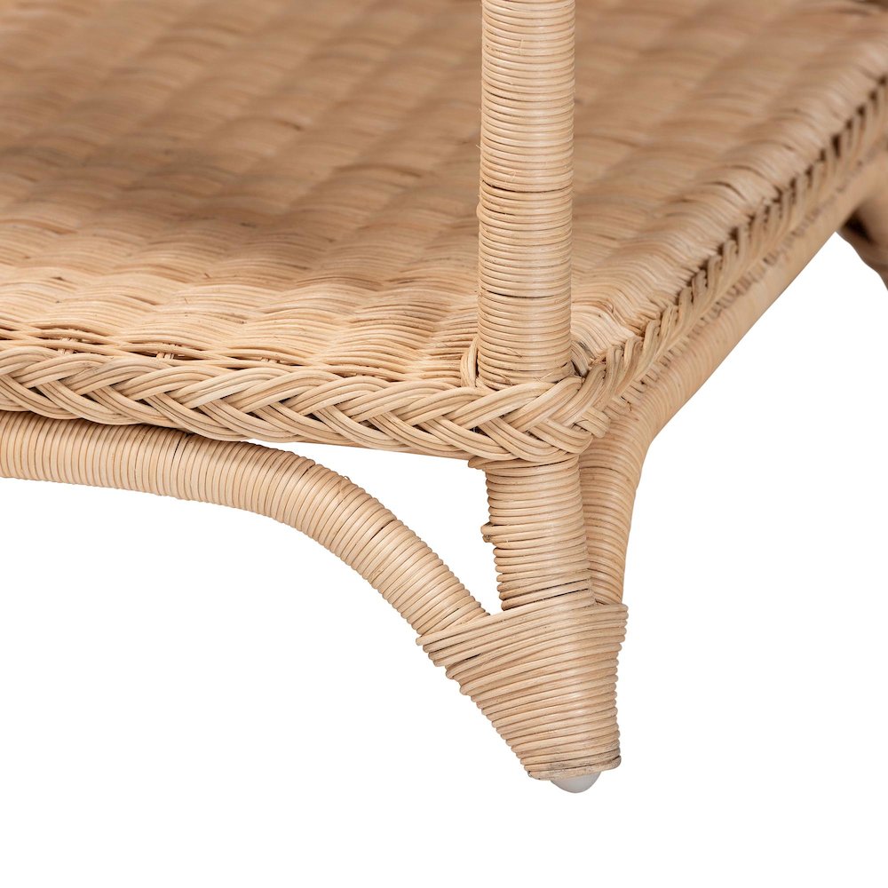 Oxford Braided Natural Rattan End Table. Picture 4