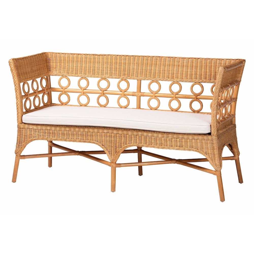 Oxford Bohemian Light Honey Rattan 3-Piece Living Room Chair Set. Picture 3