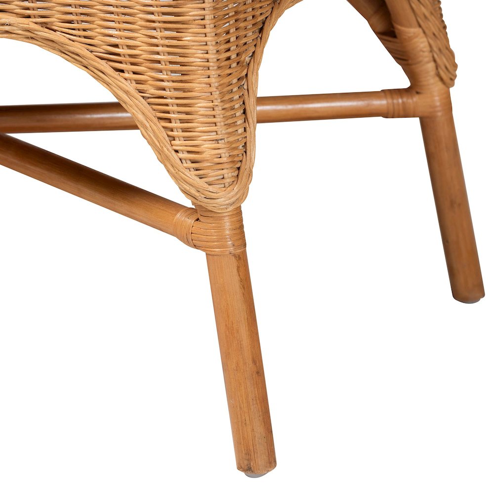 Oxford Bohemian Light Honey Rattan 3-Piece Living Room Chair Set. Picture 5