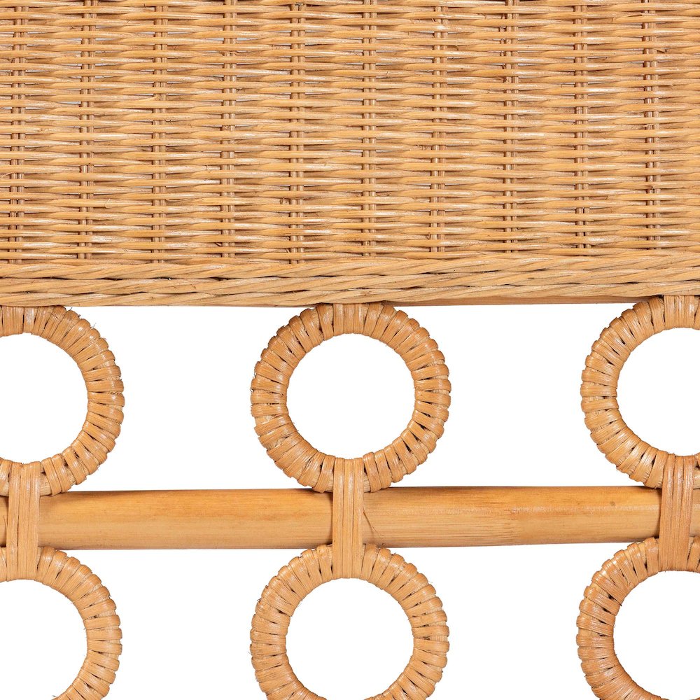 Oxford Bohemian Light Honey Rattan 3-Piece Living Room Chair Set. Picture 6