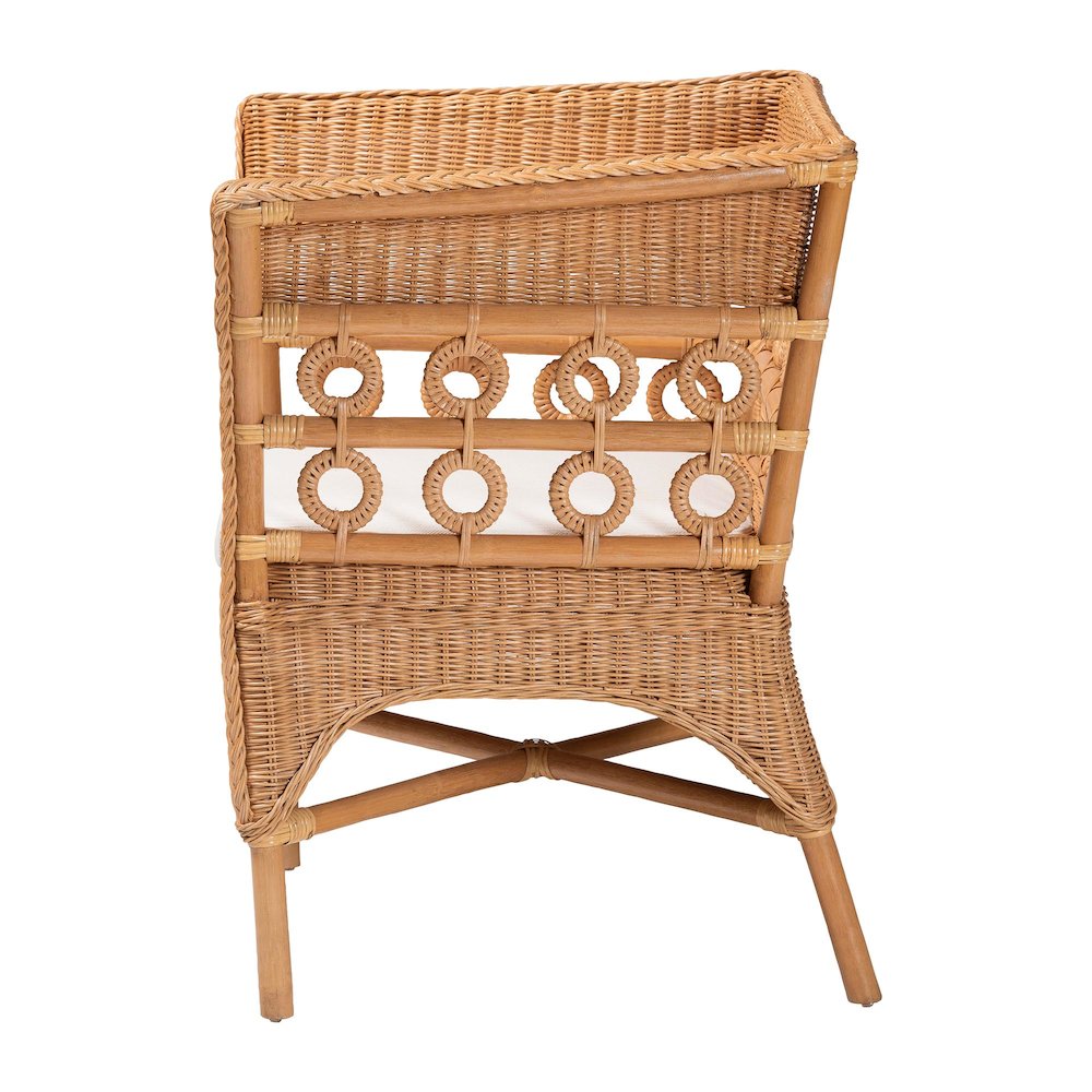Oxford Bohemian Light Honey Rattan Arm Chair. Picture 3