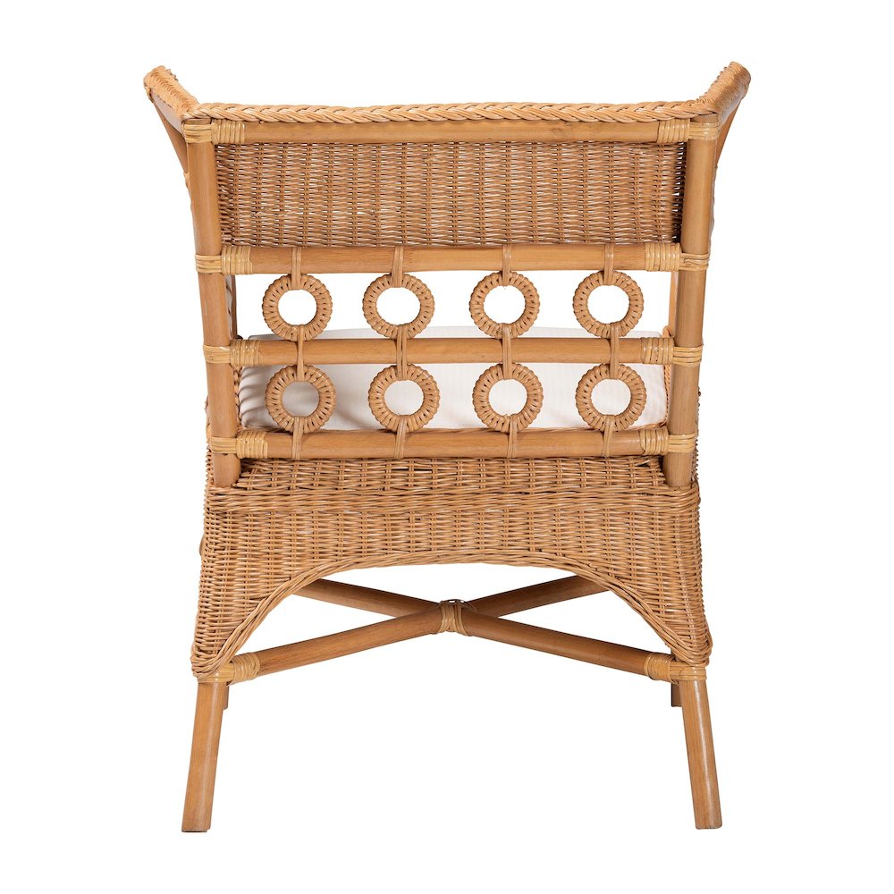 Oxford Bohemian Light Honey Rattan Arm Chair. Picture 4