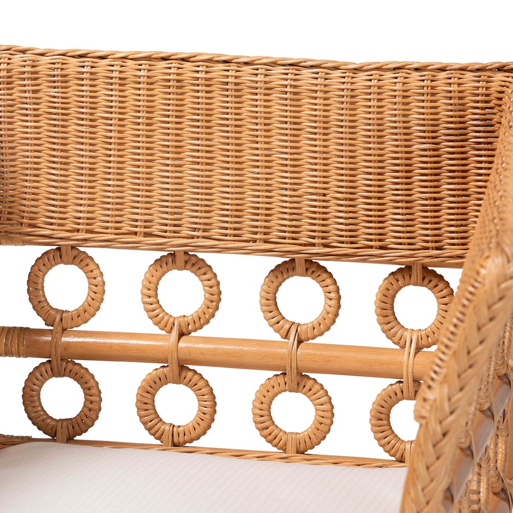 Oxford Bohemian Light Honey Rattan Arm Chair. Picture 5
