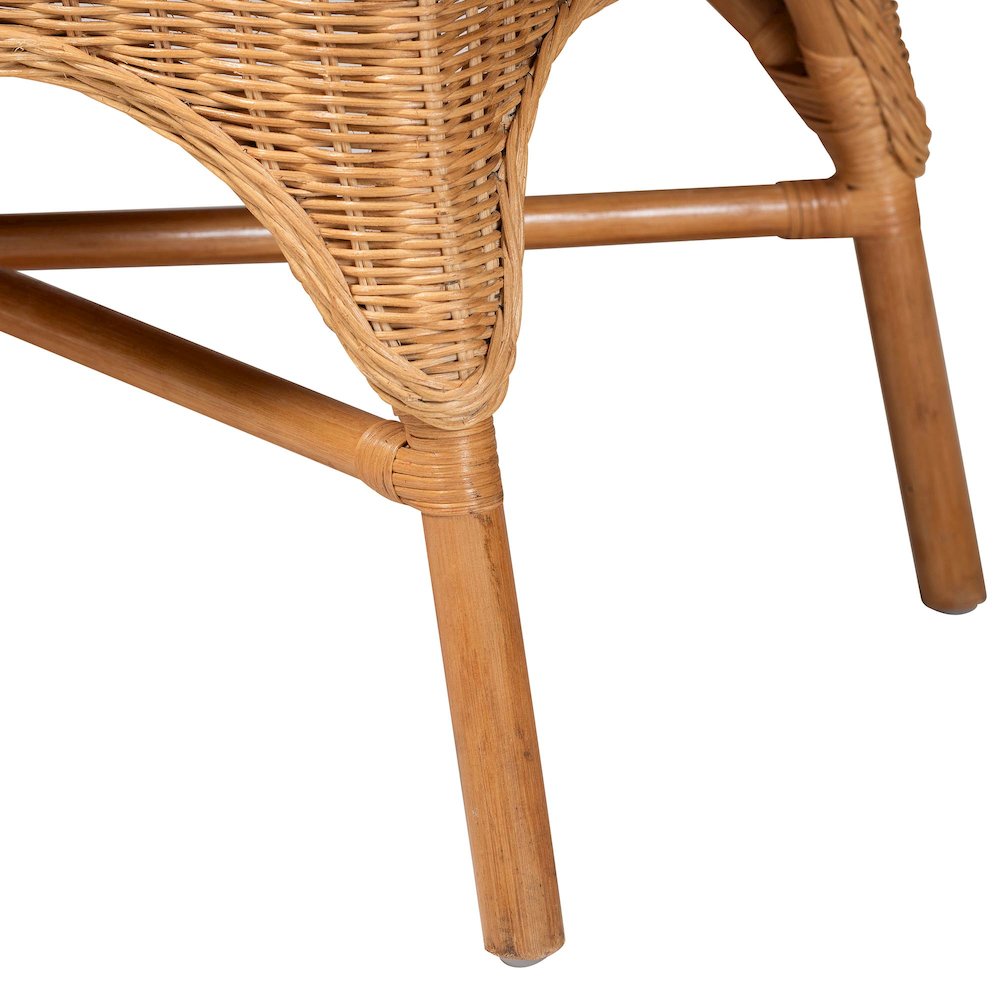 Monica Bohemian Light Honey Rattan 3-Piece Dining Nook Set. Picture 7