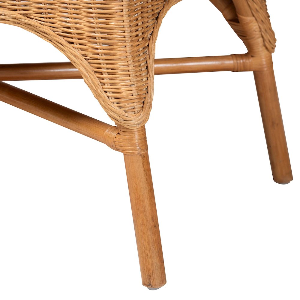 Oxford Bohemian Light Honey Rattan 2-Piece Dining Nook Bench Set. Picture 5