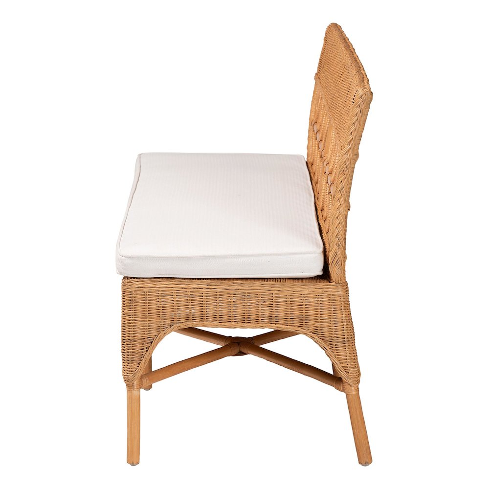 Oxford Bohemian Light Honey Rattan Dining Bench. Picture 3