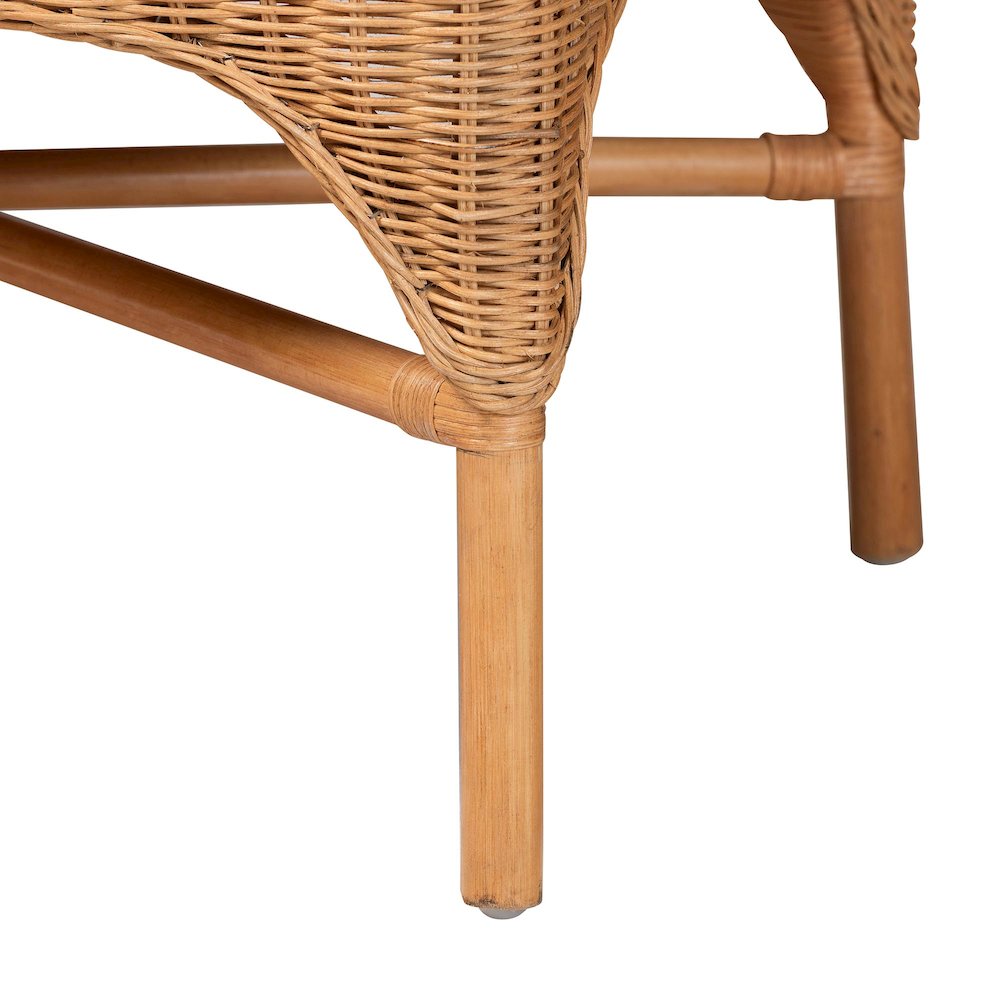 Oxford Bohemian Light Honey Rattan Dining Bench. Picture 6