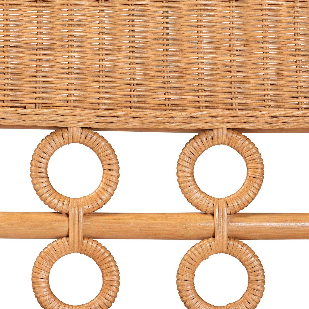 Oxford Bohemian Light Honey Rattan Dining Bench. Picture 7