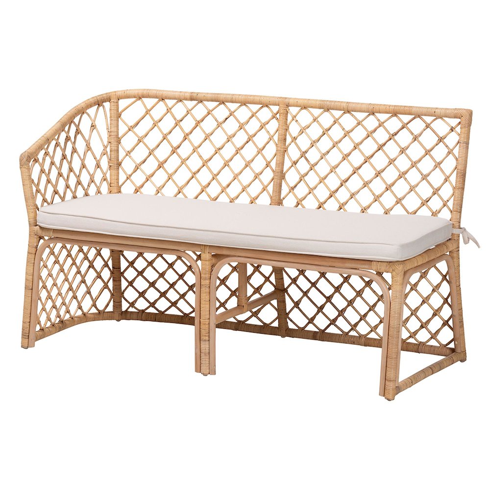 Ellard Bohemian Light Honey Rattan 3-Piece Dining Nook Set. Picture 2