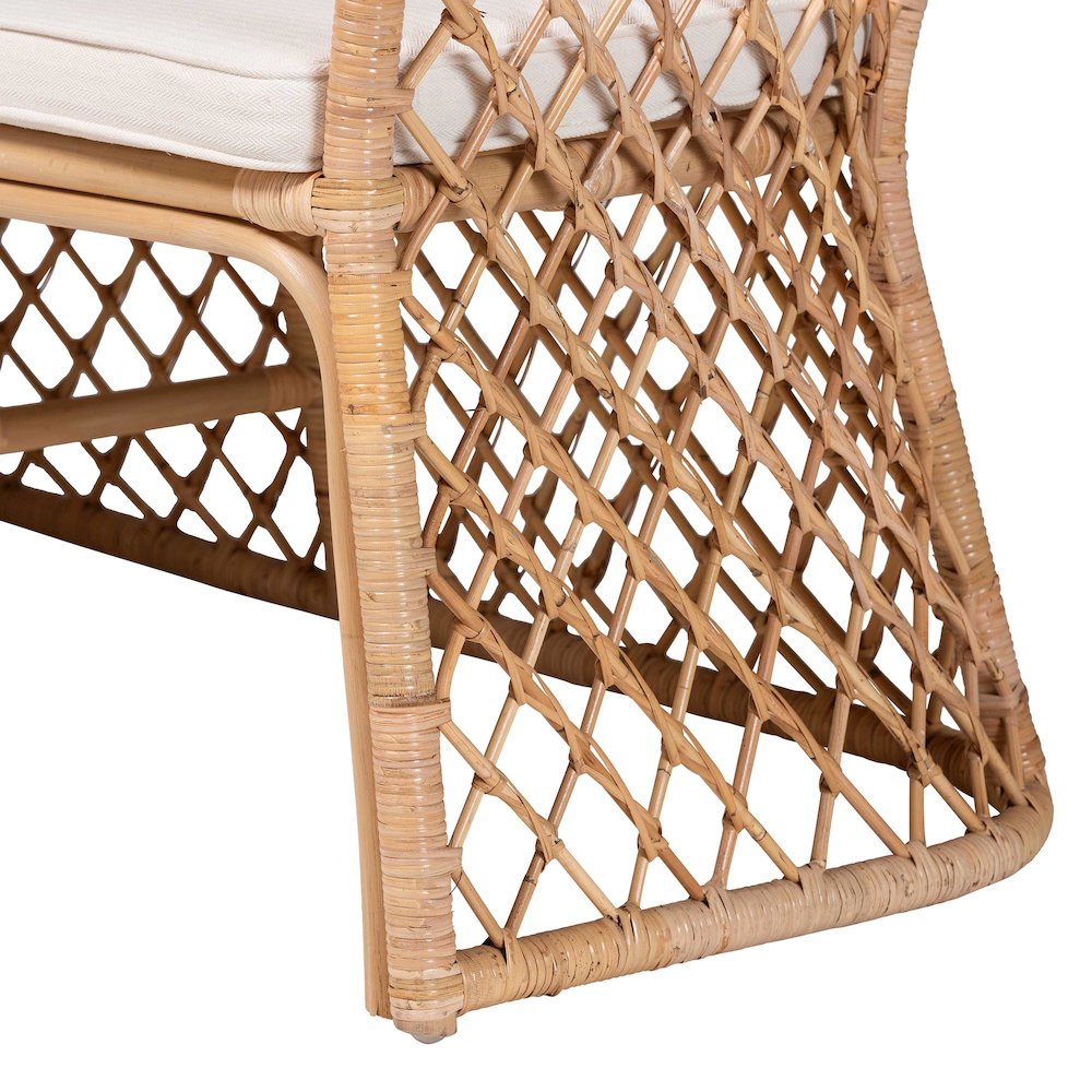 Ellard Bohemian Light Honey Rattan 3-Piece Dining Nook Set. Picture 7