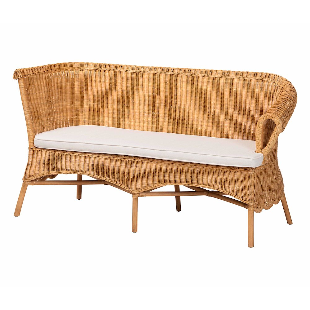 Keitha Bohemian Light Honey Rattan 3-Piece Dining Nook Set. Picture 3