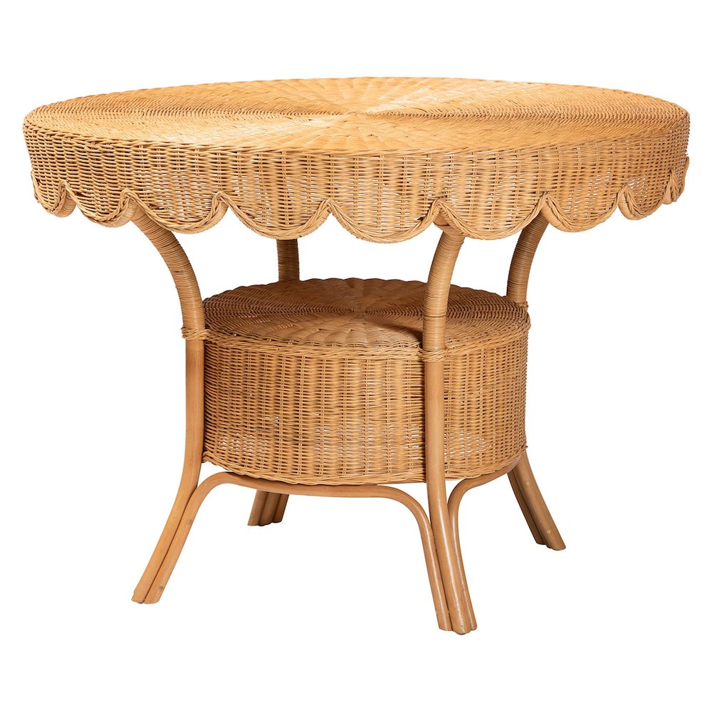 Keitha Bohemian Light Honey Rattan 3-Piece Dining Nook Set. Picture 4