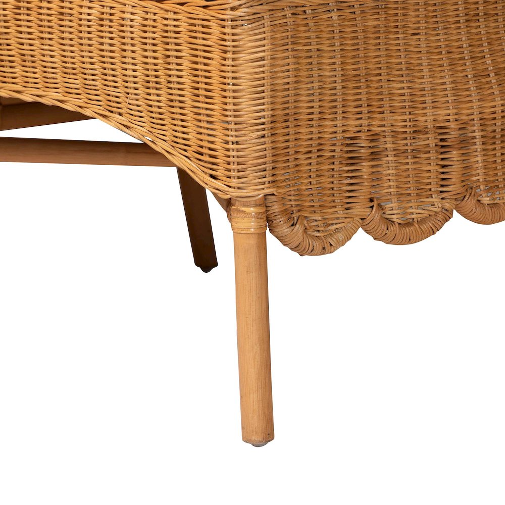 Keitha Bohemian Light Honey Rattan 3-Piece Dining Nook Set. Picture 7