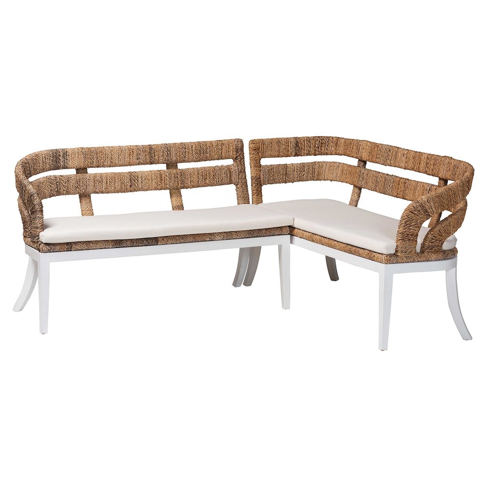 Ubud Seagrass Dining Nook Bench Set. Picture 2