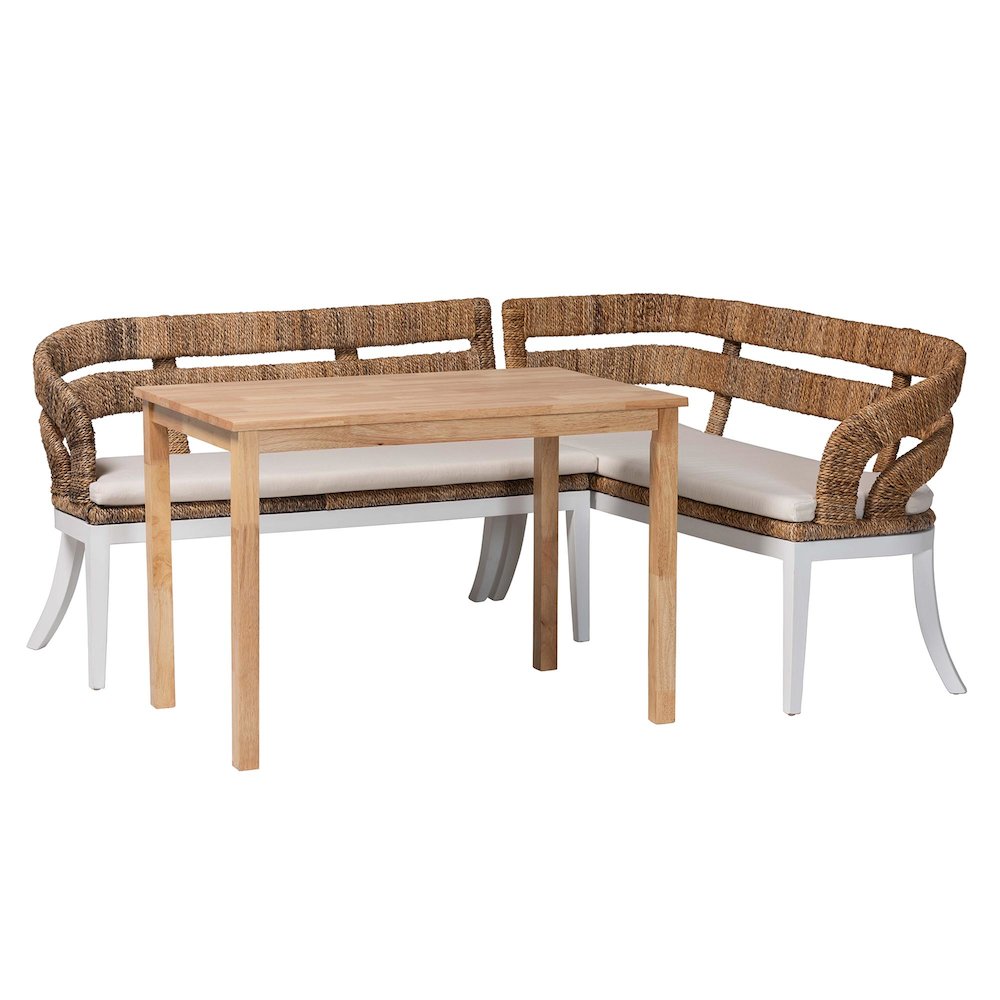 Ubud Seagrass Dining Nook Set. Picture 2